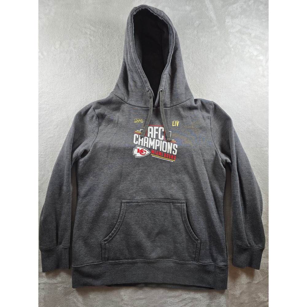 Fanatics Kansas City Chiefs Hoodie Womens L‎ Sweatshirt AFC Champions Fleece